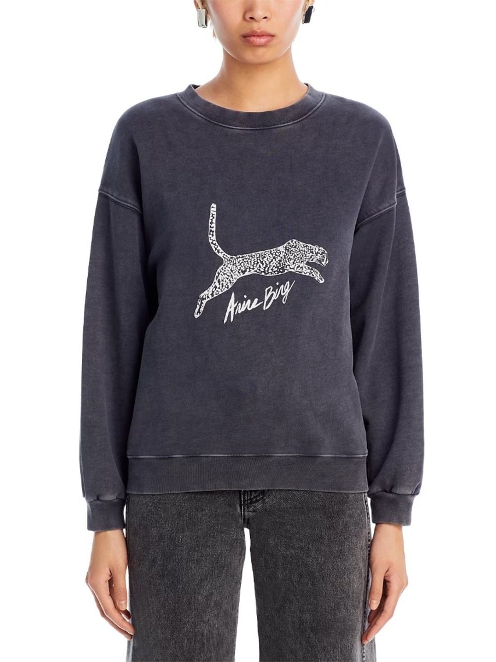 Anine Bing Spencer Cotton Crewneck Sweatshirt | X-Small *NWT*